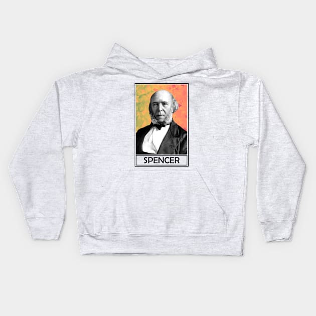 Herbert Spencer Kids Hoodie by TheLiterarian